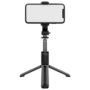 כבל מרחוק תריס Suppliers-Q02S אלחוטי BT Selfie מקל חצובה מתקפל מיני חצובה מייצב עם LED למלא אור תריס עבור IOS אנדרואיד