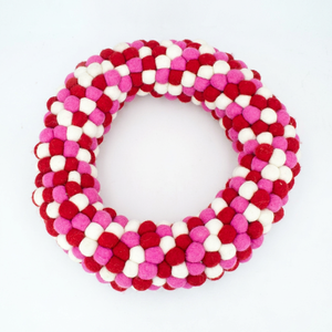 Wholesale Handmade Wool Felt Ball Wreath <b>Spring</b> Summer Pom Pom Garland Home Wall Door <b>Decor</b> Custom Design Yarn Child Non-Toxic - Product Image 3