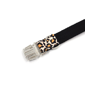 Bumopet New Arrival Hunde zubehör Luxus Soft <span class=keywords><strong>Comfortable</strong></span> Hunde halsband Leoparden muster Samt Metalls chnalle Hunde halsband - Product Image 6
