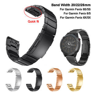 Pour <span class=keywords><strong>Garmin</strong></span> <span class=keywords><strong>Fenix</strong></span> 7X 7 7S 6 6S 6X Pro 5X 5 5 S <span class=keywords><strong>Plus</strong></span> Epix 2 <span class=keywords><strong>Bracelet</strong></span> en acier inoxydable 945 Quickfit 20/22/26mm <span class=keywords><strong>Bracelet</strong></span> de <span class=keywords><strong>montre</strong></span> en métal - Product Image 2