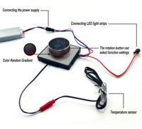 Miroir LED intelligent 5A 12V/24V 60W avec fonction anti-buée IP27, bouton rotatif tactile, écran tactile, interrupteur pour salle de bain et miroir