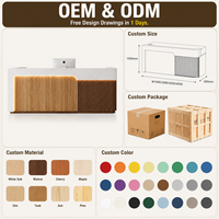 Nouveau comptoir de réception en bois minimaliste chinois, comptoir de caisse, mobilier commercial multifonctionnel écologique, personnalisable pour le bureau