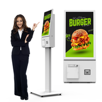Kiosque de commande numérique entièrement automatique avec écran tactile de 21,5/23,8/27 pouces, avec scanner et imprimante, kiosques de paiement pour la restauration rapide