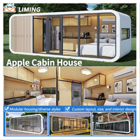 Cabine préfabriquée personnalisable Tiny Apple, maison mobile préfabriquée, bureau en capsule, mini-maison Apple, maisonnette Apple