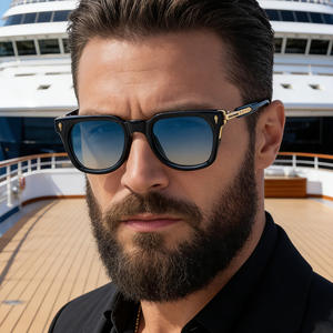 ML-98369 แว่นกันแดดทรงสี่เหลี่ยมสำหรับผู้ชายกรอบโลหะพลาสติกสีดำป้องกันรังสียูวี 400 แว่นกันแดดสำหรับขับรถกลางแจ้งคลาส 2 - Product Image 5