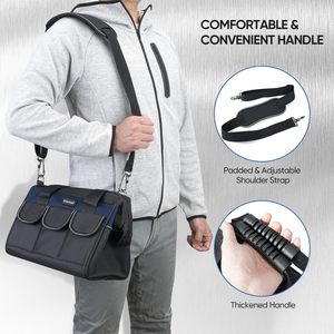 Free sample Manufacturing <b>Heavy</b>-<b>Duty</b> 21-Pocket Tool Storage Caddy Hand-Open Top Tool Organizer Bag for Electricians - Product Image 5