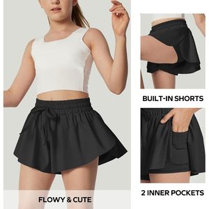 กางเกงขาสั้น FOXA Flowy Skorts สำหรับเด็กผู้หญิง ไซส์ 10-12 กางเกงกีฬาระบายอากาศได้ดีพร้อมเชือกผูกเอว - Product Image 3