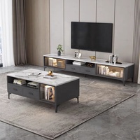 Ensemble de meubles de salle à manger en bois moderne pour la maison Vitrine Vitrine Armoires TV Supports Table d'appoint Tables basses