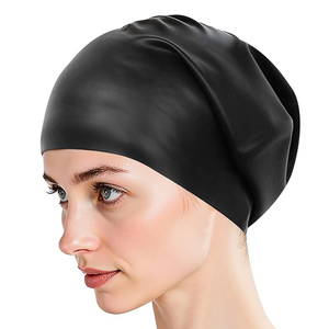Gorro de baño de silicona <span class=keywords><strong>para</strong></span> adultos con impresión personalizada de peso de 120g Premium, a prueba de <span class=keywords><strong>fugas</strong></span>, impermeable, antienredos, cómodo <span class=keywords><strong>para</strong></span> cabello largo - Product Image 1