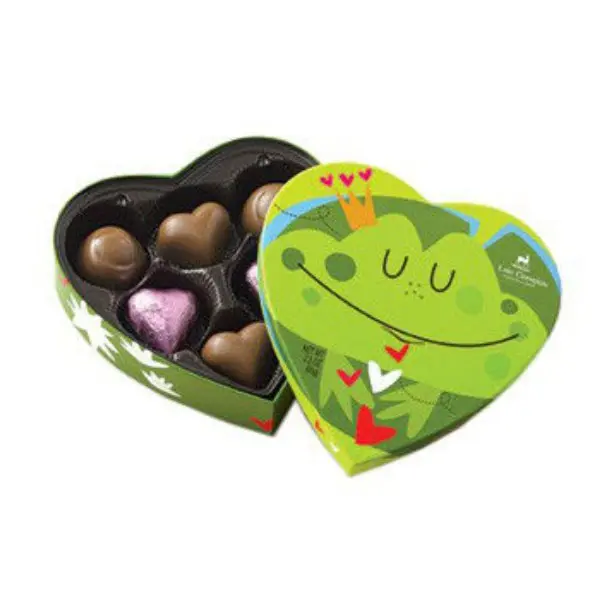 HonGe-Caja de regalo de chocolate con forma de corazón para niños, bandeja de plástico, grado alimenticio, regalo para el día de cumpleaños