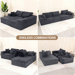 <b>Convertible</b> Sofa <b>Bed</b> Set PolyesterDeep Seat Comfy Loveseat No Assembly Required Modern Design for Apartment Hotel Living - Product Image 5