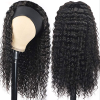 Perruques bandeau en cheveux indiens vierges, demi-perruques, perruques entièrement tissées à la machine, texture bouclée, ondulée ou lisse, densité 180%