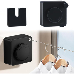 Corde à <span class=keywords><strong>linge</strong></span> murale rétractable en ABS pour intérieur, séchoir à <span class=keywords><strong>linge</strong></span> mural - Product Image 3