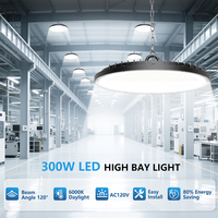 Éclairage d'entrepôt en stock d'usine 100W 150W 200W 300W, éclairage commercial intérieur LED UFO High Bay avec CE/ETL