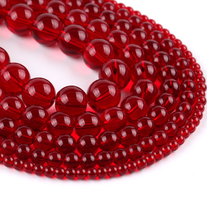 AsVrai U 4mm-12mm Garnet Red Glass Crystal <strong>Beads</strong> Round Loose Charms <strong>Stone</strong> <strong>Beads</strong> for Jewelry Making Findings DIY Bracelet Crafts - Product Image 1