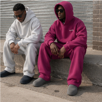 Ensembles de survêtements unisexes streetwear : sweat à capuche et pantalon de jogging pour hommes, qualité supérieure, 100 % coton épais, ensemble de survêtement oversize