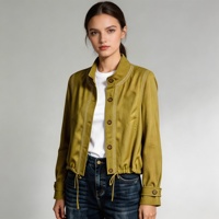 Manteau décontracté élégant et polyvalent en lin vert olive, imperméable et coupe-vent, à double boutonnage, léger et à manches longues, idéal pour le printemps