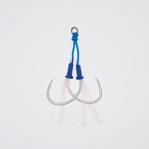 JIGGINGSOUL-AIH06- 2 Stks/zak Binding Blauwe Ijzeren Plaat Haak Heldere Draad Hoge Koolstofstaal Zeevissen Langzaam <span class=keywords><strong>Swing</strong></span> Prikkeldraad Dubbele Haak - Product Image 5