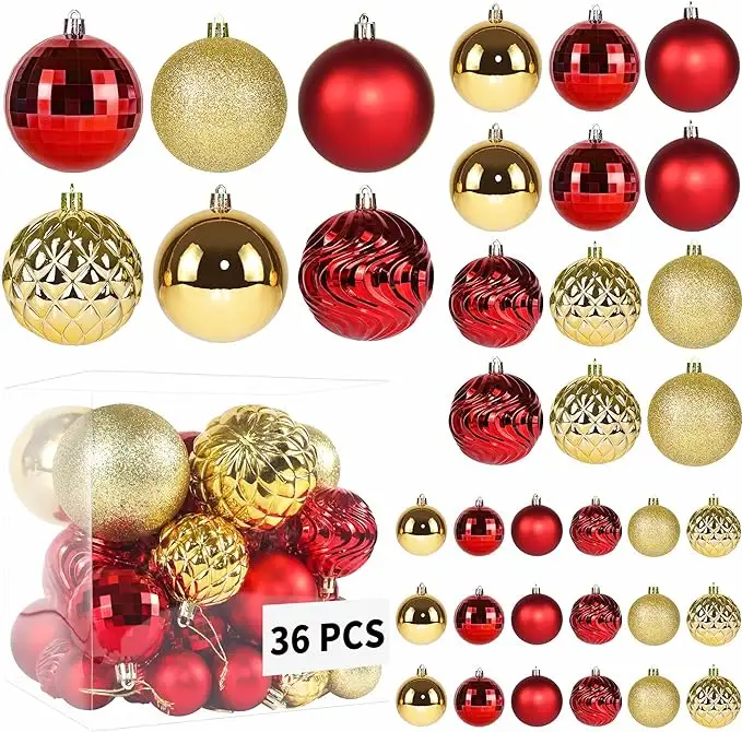 Venda por atacado de decorações para árvores de Natal Conjunto de bolas de Natal inquebráveis para decoração de Natal