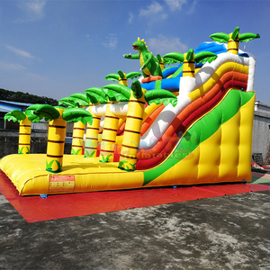 Structure de jeu extérieure pour enfants, château gonflable, structure de saut, maison de rebond pour fêtes, toboggan gonflable commercial à double piste, toboggan sec dinosaure - Product Image 3