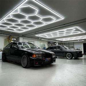 Vendita calda Showroom illuminazione a soffitto a nido d'ape autolavaggio dettagli esagono LED luce da lavoro per officina Garage - Product Image 6