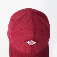 Gorras de Béisbol para Hombre, Tela de Pana, Logotipo Bordado en 3D, Ajustables, 6 Paneles, Cierre a Presión
