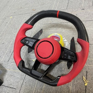Volant sport en cuir et fibre de carbone pour <span class=keywords><strong>Audi</strong></span> R8 TT Mk2 B8 RS TTS TTRs RS3-7 A3-A8 Q3-Q7 <span class=keywords><strong>A1</strong></span>, <span class=keywords><strong>40</strong></span>/45 mm - Product Image 4