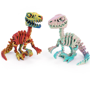 Vashine 3D impreso Jurásico período <span class=keywords><strong>dinosaurio</strong></span> niños juguetes decorativos <span class=keywords><strong>Velociraptor</strong></span> <span class=keywords><strong>esqueleto</strong></span> 3D impresión PLA Animal figura Toi - Product Image 1