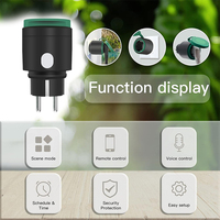 Enchufe Inteligente Inalámbrico para Exteriores con Wifi, Enchufe Europeo a Prueba de Agua de 16A, con Medición de Consumo de Energía, Compatible con Alexa y Google