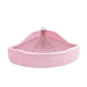 Toilette pour animaux de compagnie en céramique chaude <span class=keywords><strong>Bac</strong></span> à litière d'entraînement d'angle pour chinchilla lapin hamster - Product Image 5