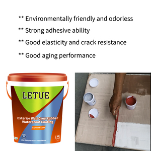 Pittura Liquida Monocomponente Antinfiltrazione per Tetti e Pareti Esterne, Rivestimento Impermeabile in Gomma Grigia per Applicazione a Pennello - Product Image 2