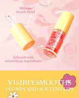 Ensemble de rouge à lèvres-Brillant à lèvres hydratant et hydratant à saveur de fruits-Crème pour les lèvres gonflées transparente-Pack de 4 saveurs