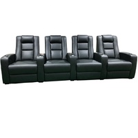 Sofá Personalizado para Cine en Casa, Asientos de Cuero Genuino, Silla Reclinable Eléctrica con Soporte para Tablet, para Sala de Cine Privada