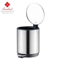 Mini poubelle ronde de papier toilette d'acier inoxydable avec l'utilisation durable de recyclage de pédale