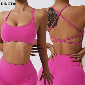 Reggiseno Sportivo da Donna per Palestra e Yoga, <span class=keywords><strong>Top</strong></span> con Incrocio sulla Schiena in Verde Menta - Product Image 3