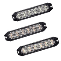 12v - 24v 6 Led stroboscope voyant d'avertissement calandre clignotant barre lumineuse camion voiture balise lampe ambre rouge bleu blanc feu de circulation