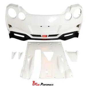 Var MY19 Style Glass Fiber Rear Bumper With Carbon Fiber Rear Diffuser For Nissan R35 GTR Car Body Kit
