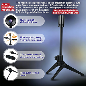 Adjustable Tripod Stand USB Earth Moon Projection Lamp 3-Color Dimmable Aluminum <b>ABS</b> LED Night Light - Product Image 6