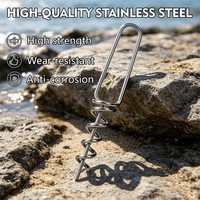 Lot de 10 vis à œillet fixe en acier inoxydable avec connecteur à ressort sécurisé pour leurres souples, montage en eau salée et eau douce