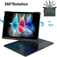 Casing Keyboard iPad dengan Touchpad Putar 360 Derajat dan Lampu Latar, Kompatibel dengan iPad Pro 11 M4, iPad Air M3, Generasi 6/7, iPad 10 Generasi ke-10, 10.9 Inch A16