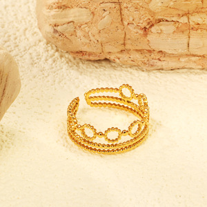 แหวนเปิดรูปทรงเรขาคณิต สแตนเลสสตีล สำหรับทุกเพศ ของขวัญเครื่องประดับแฟชั่น - Product Image 2