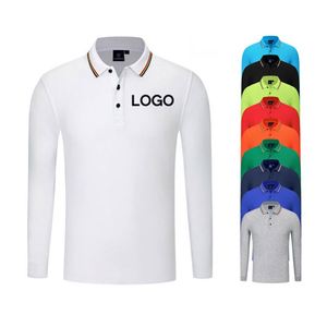 เสื้อโปโลแขนยาวผ้าฝ้ายพิมพ์ลายโลโก้ตามสั่งสำหรับผู้ชาย ขายส่งแบบซับลิเมชั่น เหมาะสำหรับใส่ทำงานหรือเล่นกอล์ฟ - Product Image 1