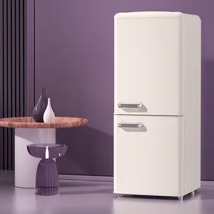 Refrigerador retro americano de gran capacidad, pequeño color para el hogar, doble puerta - Product Image 1