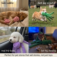 Jouet à mâcher pour chien en peau d'octopus écologique sans rembourrage, peluche durable à tentacules grinçante et couineuse pour les mâcheurs agressifs