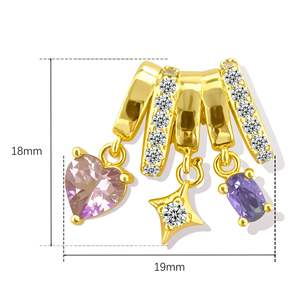 Accessoires de bijoux DIY en cuivre, motif cœur et pyramide, pour sacs et chaussures à talons hauts, très demandés dans le commerce extérieur européen et américain - Product Image 5