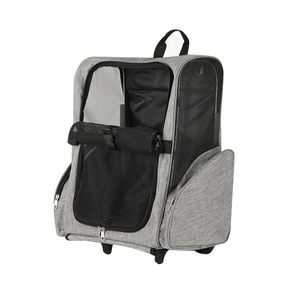 Sac de transport pliable respirant pour animaux de compagnie en métal, plastique et polyester, avec fond rigide durable et fonction mains libres - Product Image 1