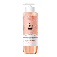 Gel Douche Liquide Grande Capacité pour Adultes, Formule Hydratante à l'Acide Hyaluronique et aux Baies de Goji, Parfum Rose, Idéal Peaux Sèches à Normales