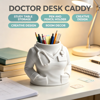 Porte-stylo créatif en forme de corps d'infirmière ou de médecin, imprimé en 3D, organisateur de bureau, figurine artisanale, vente en gros