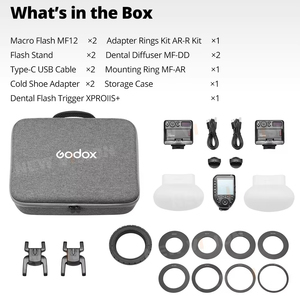 Kit de <span class=keywords><strong>Flash</strong></span> Macro Dental Godox MF12-DK1 MF12, <span class=keywords><strong>Flash</strong></span> TTL con Control Inalámbrico de 2.4 GHz para Sony A6400 A74 A7R5 ZV-E10 - Product Image 5
