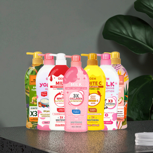 Lotion Corporelle Hydratante et Éclaircissante au <span class=keywords><strong>Lait</strong></span> de Chèvre, Set de 500 ml avec Acide Hyaluronique, Pour Hommes et Femmes, Vente en Gros Usine - Product Image 1